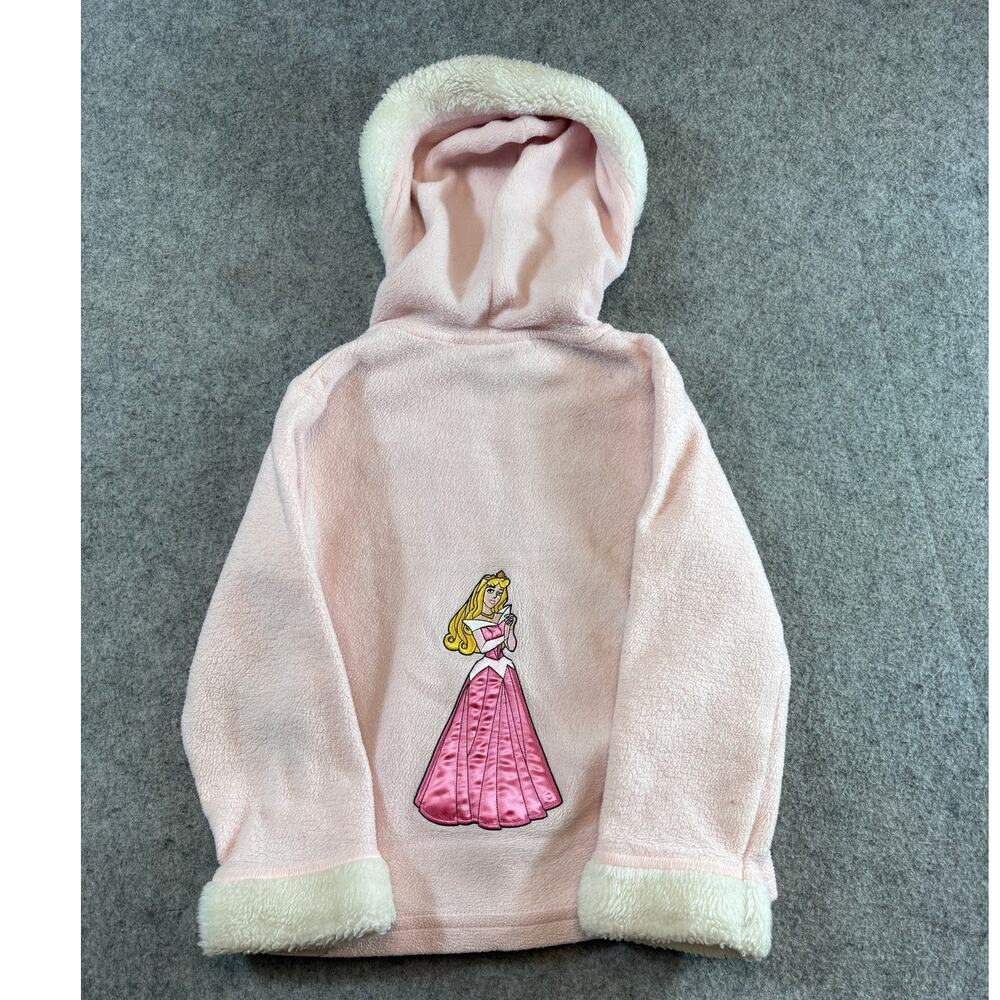 Walt Disney World Princess Aurora Hoodie Girl Pink Sherpa Full Zip Sweatshirt XS